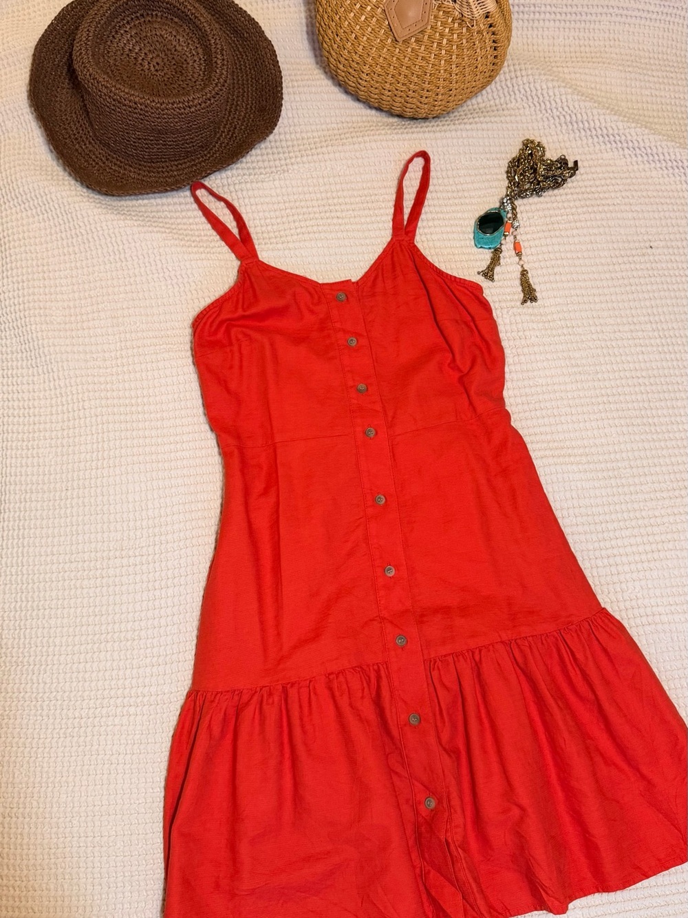 NWOT- LOFT Women’s Cotton blend Button-Front Sundress